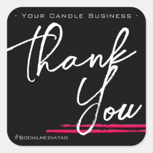 Stylish Minimalist Thank You Product Label Black 