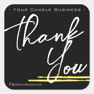 Stylish Minimalist Thank You Product Label Black
