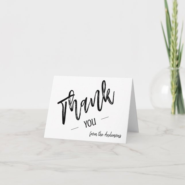 Stylish Minimalist Wedding & Event Thank You Card  (Front)