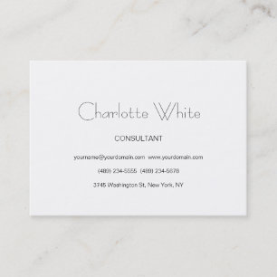 Stylish Minimalist White Feminine Business Card