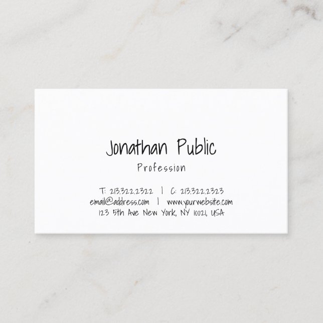 Stylish Minimalistic Design Professional Template Business Card (Front)
