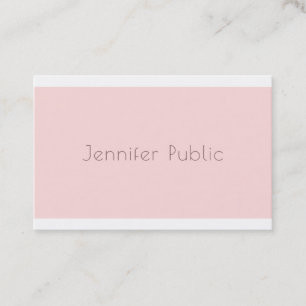 Stylish Minimalistic Modern Design Trendy Pink Business Card