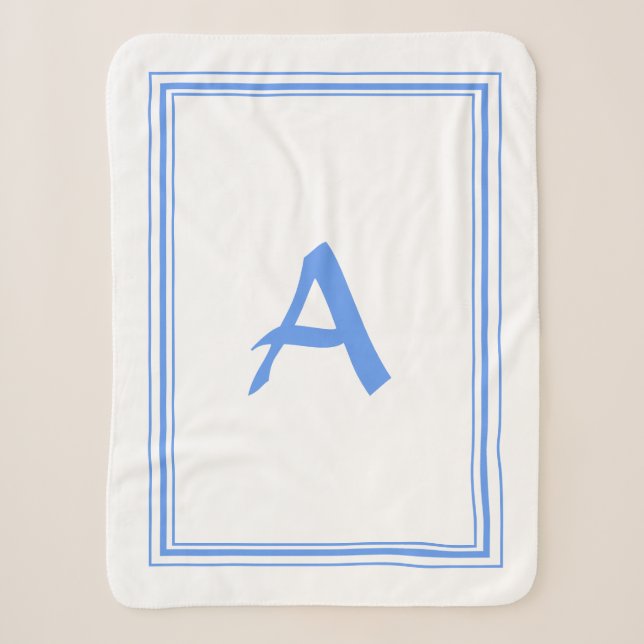 Stylish Minimalistic Monogram Frame Throw Blanket (Front)