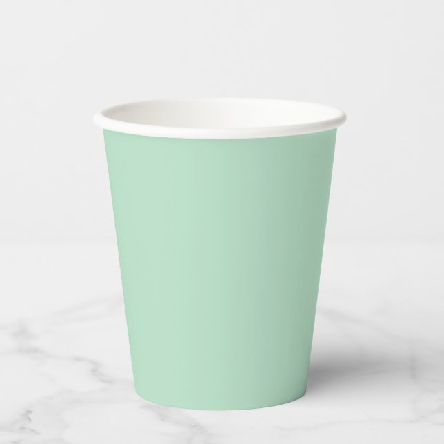 Stylish Mint Green Paper Cups – 8oz (Front)