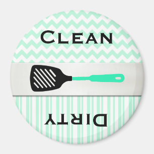 Stylish Mint Green Patterns Dishwasher Magnet
