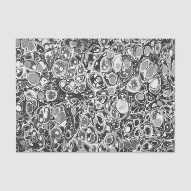 Stylish Modern Abstract Black White Marble Pattern Tissue Paper (Front)