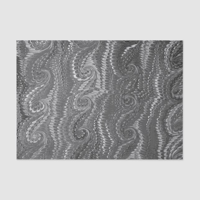 Stylish Modern Abstract Grey Swirl Marble Pattern Tissue Paper (Front)