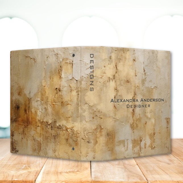 Stylish Modern Abstract Ivory Marble Gold Glitter  Binder (Creator Uploaded)