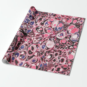 Stylish Modern Abstract Pink Blue Marble Pattern Wrapping Paper
