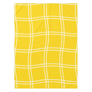 Stylish Modern Abstract Yellow Grid Lines Pattern  Tablecloth