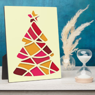 Stylish modern art Christmas tree Plaque