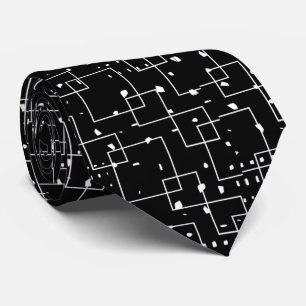 Stylish modern black and white abstract men tie