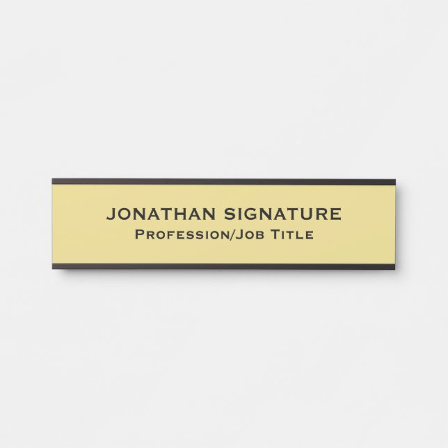 Stylish Modern Black Gold Glamorous Template Door  Sign (Front)