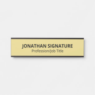 Stylish Modern Black Gold Glamorous Template Door  Sign