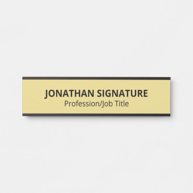 Stylish Modern Black Gold Glamorous Template Door  Sign (Front)