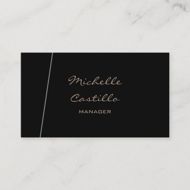 Stylish Modern Black Professional Artistic Design Business Card (Front)