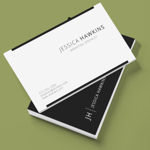Stylish Modern Block Black Noir Professional Business Card