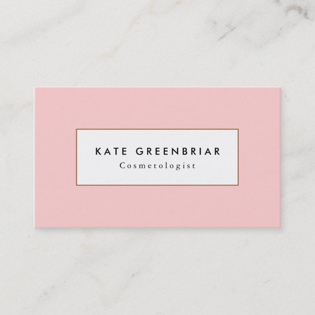 Stylish Modern Blush  Pink Cosmetologist Business Card (Front)