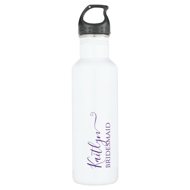 Stylish Modern Bridesmaid Gift | Personalized 710 Ml Water Bottle (Front)