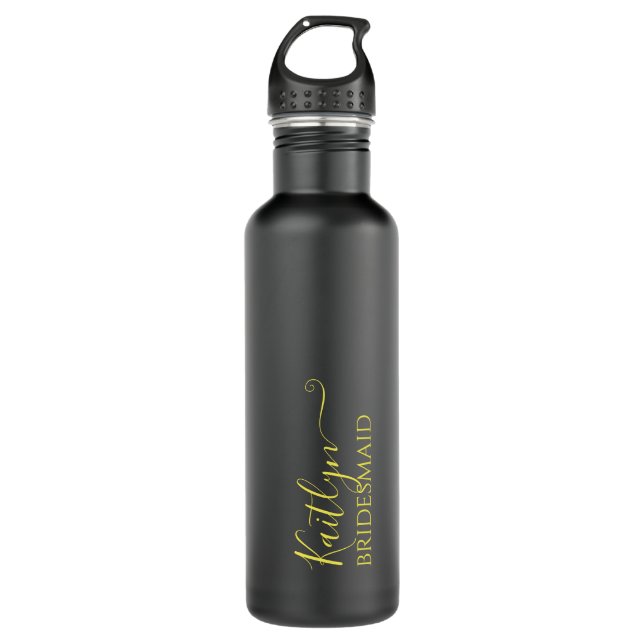 Stylish Modern Bridesmaid Gift | Personalized 710 Ml Water Bottle (Front)