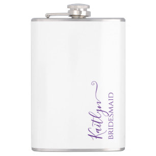 Stylish Modern Bridesmaid Gift Personalized Hip Flask