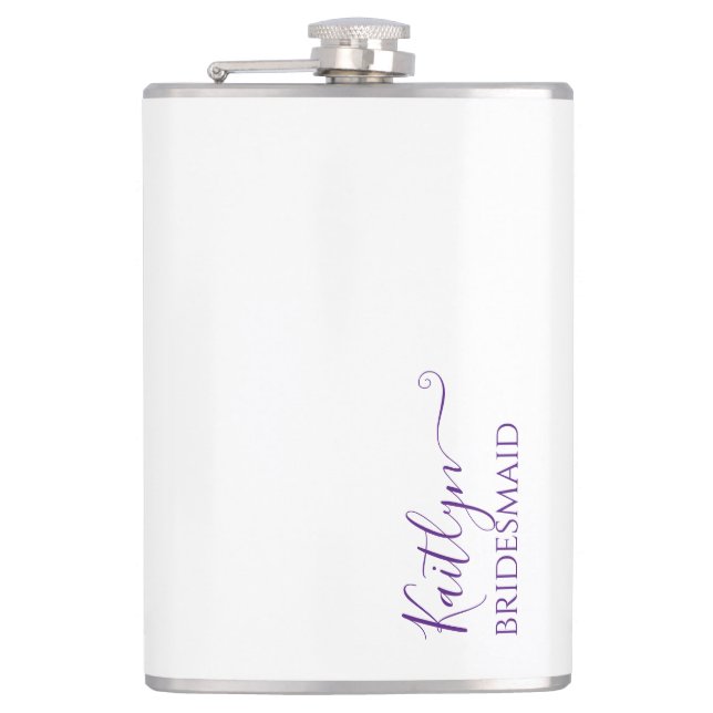 Stylish Modern Bridesmaid Gift | Personalized Hip Flask (Front)