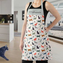 Stylish Modern Cats Pattern Cream Personalized