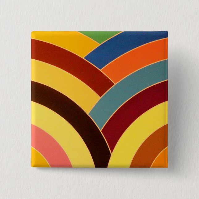 stylish modern chic chevron 2 inch square button (Front)