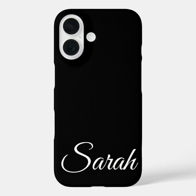 Stylish Modern Classic Customised Name Black Colou Case-Mate iPhone Case (Back)