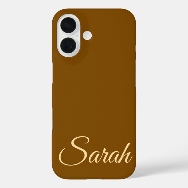 Stylish Modern Classic Customised Name Brown Colou Case-Mate iPhone Case (Back)
