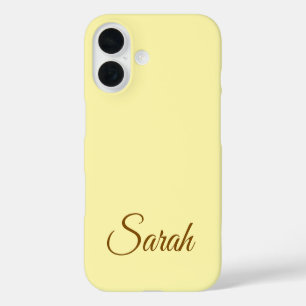 Stylish Modern Classic Customised Name Cream Colou iPhone 16 Case