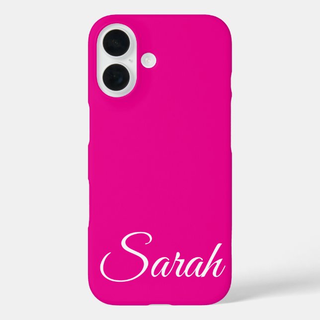 Stylish Modern Classic Customised Name Pink Colour Case-Mate iPhone Case (Back)