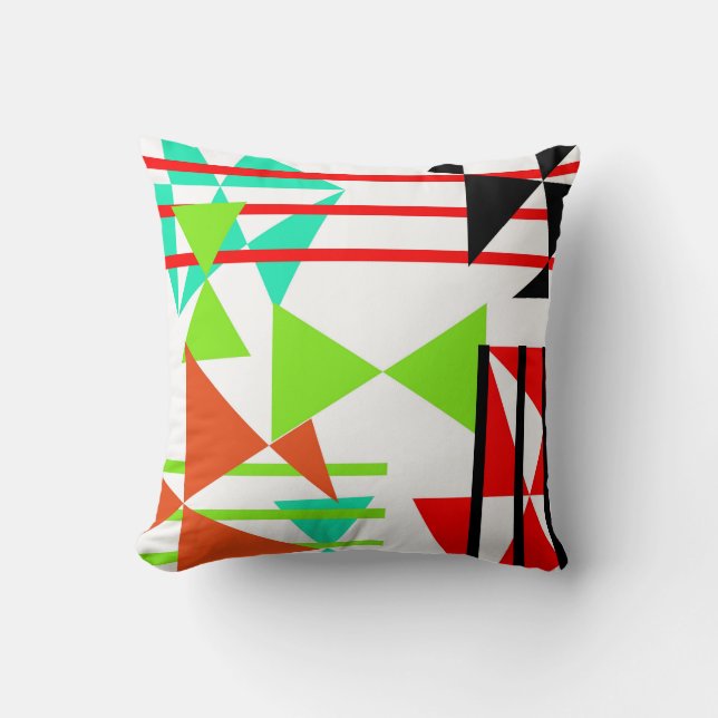 Stylish Modern Colourful Abstract Geometric Design Throw Pillow (Front)
