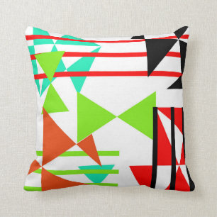 Stylish Modern Colourful Abstract Geometric Design Throw Pillow