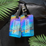 Stylish Modern Colourful Marble Elegant Luggage Tag<br><div class="desc">Stunning and colourful rainbow hued labradorite stone photo makes the perfect backdrop for a simple and modern design. This is a closeup of a real natural labradorite stone with blue, purple, pink, yellow, and green. These can be used for any business or individual, or it would also be perfect for...</div>