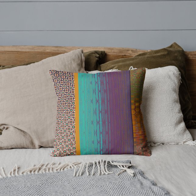 Stylish modern colourful pattern boho Throw Pillow (Creator Uploaded)