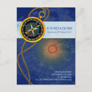 Stylish Modern Compass Business Promotion Postcard