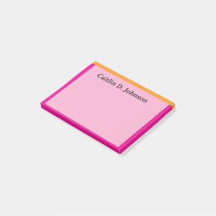 Stylish Modern Coral Sage Border Personalized Post Post-it Notes