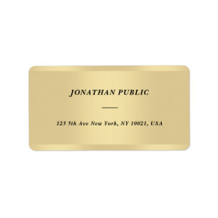Stylish Modern Cursive Font Name Gold Address Label