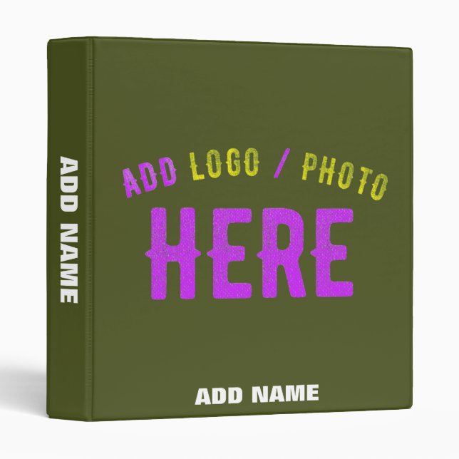 STYLISH MODERN CUSTOM ARMY GREEN VERIFIED BRANDED BINDER (Front/Spine)