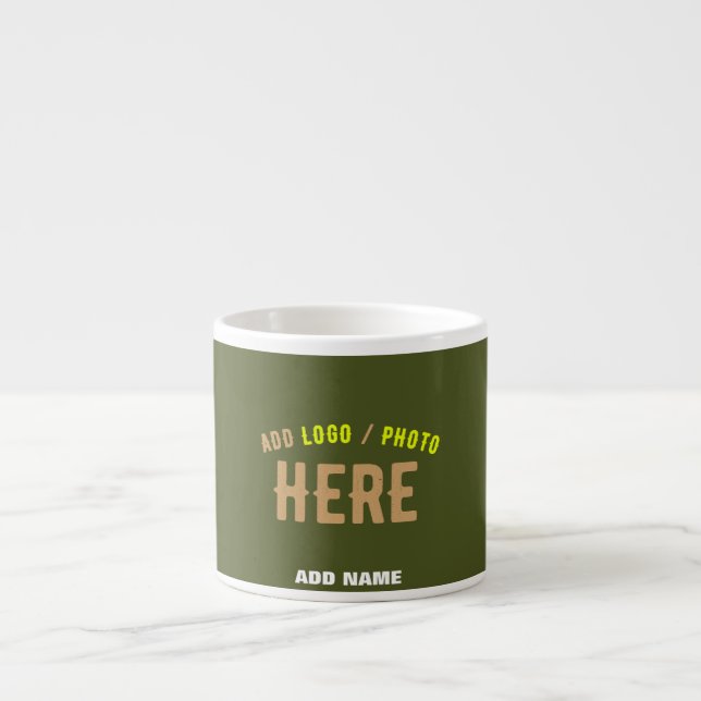 STYLISH MODERN CUSTOM ARMY GREEN VERIFIED BRANDED ESPRESSO CUP (Front)