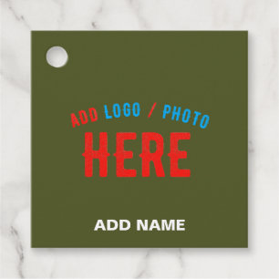 STYLISH MODERN CUSTOM ARMY GREEN VERIFIED BRANDED FAVOUR TAGS
