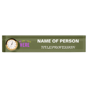 STYLISH MODERN CUSTOM ARMY GREEN VERIFIED BRANDED NAMEPLATE