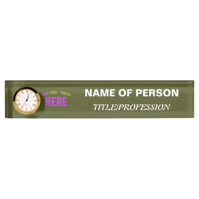 STYLISH MODERN CUSTOM ARMY GREEN VERIFIED BRANDED NAMEPLATE (Front)