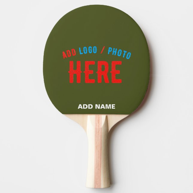 STYLISH MODERN CUSTOM ARMY GREEN VERIFIED BRANDED PING PONG PADDLE (Front)