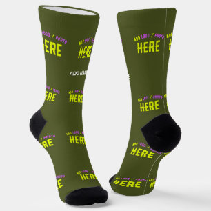 STYLISH MODERN CUSTOM ARMY GREEN VERIFIED BRANDED SOCKS