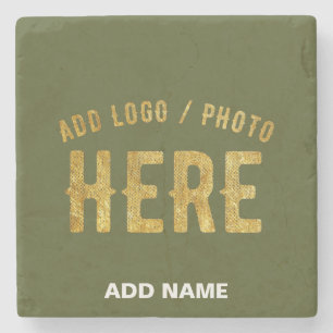 STYLISH MODERN CUSTOM ARMY GREEN VERIFIED BRANDED STONE COASTER