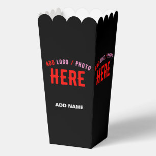 STYLISH MODERN CUSTOM BLACK VERIFIED BRAND POPCORN FAVOR BOX