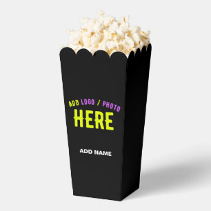 STYLISH MODERN CUSTOM BLACK VERIFIED BRAND POPCORN FAVOR BOX