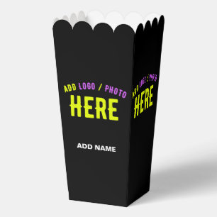 STYLISH MODERN CUSTOM BLACK VERIFIED BRAND POPCORN FAVOR BOX